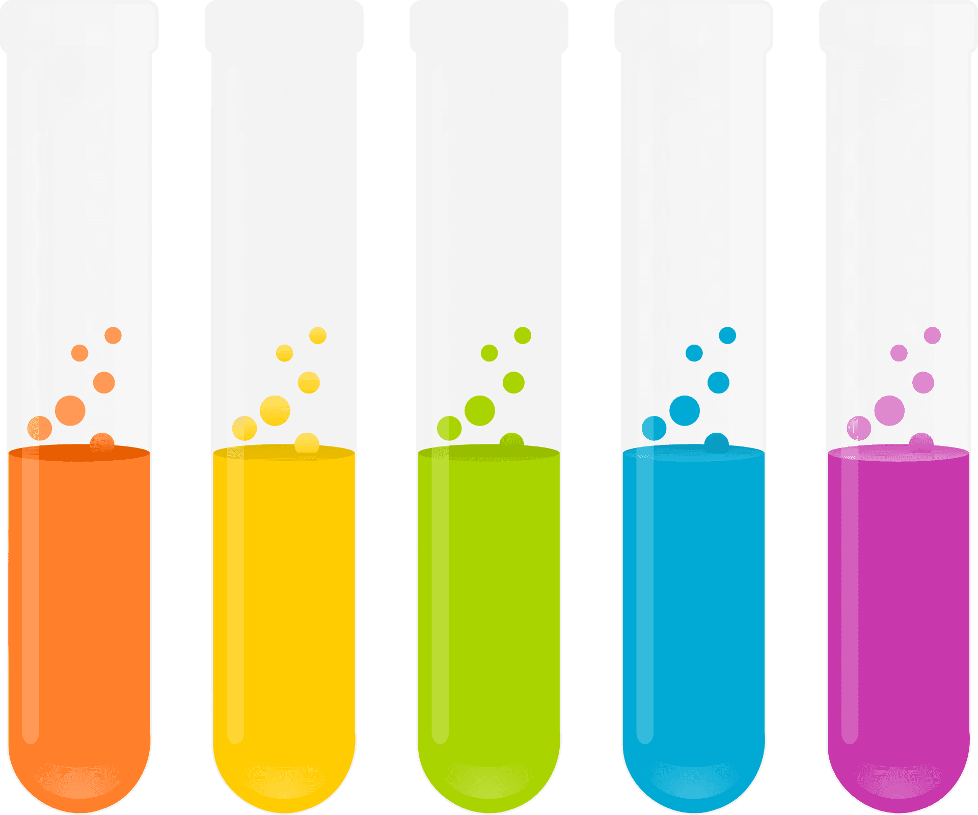 Colorful Test Tubes Vector PNG Image