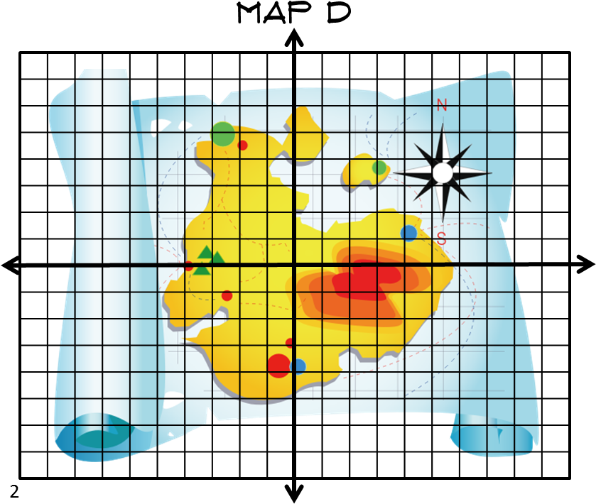 Colorful Topographic Map Graph Paper PNG Image