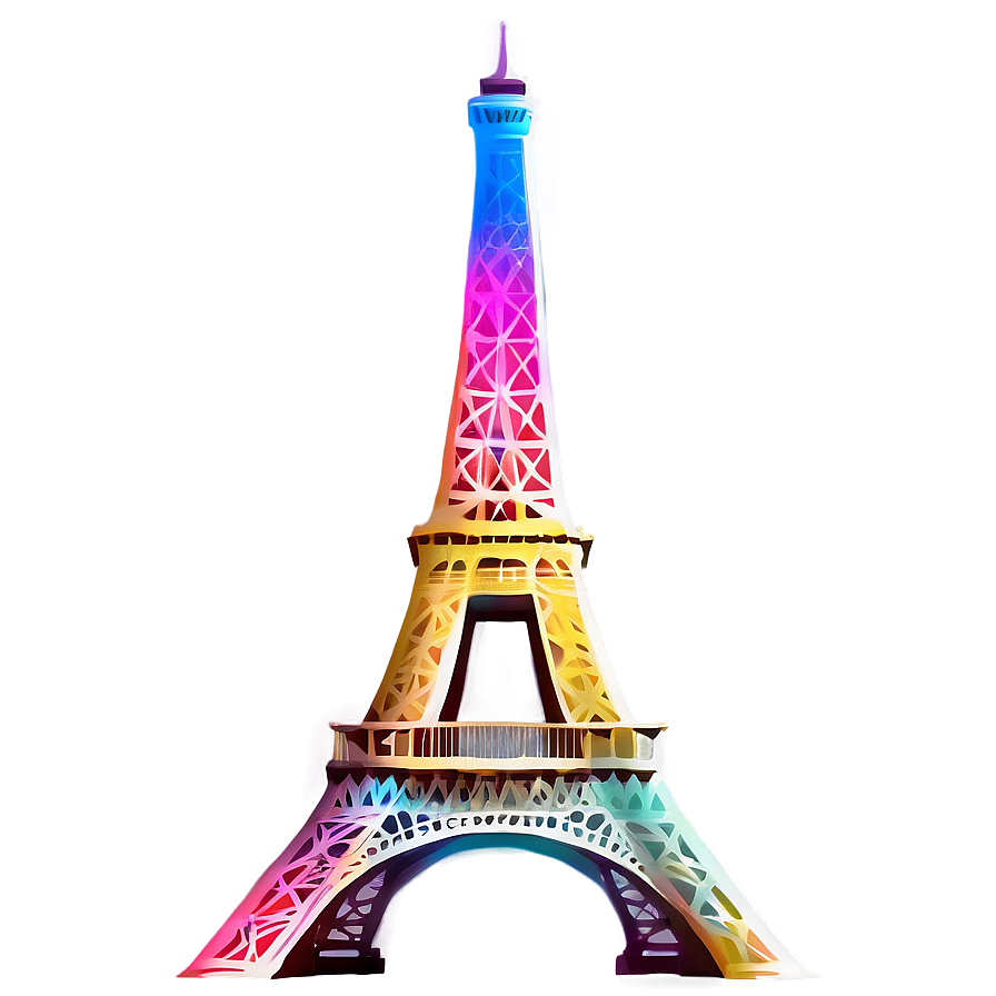 Colorful Torre Eiffel Lights Png Hur PNG Image