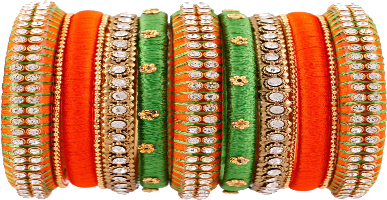 Colorful Traditional Bangles Set PNG Image