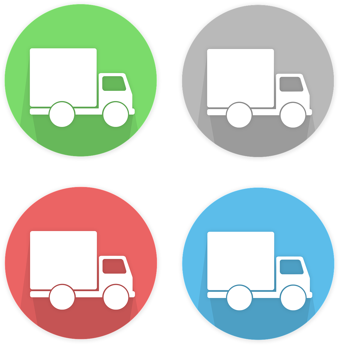 Colorful Transport Truck Icons PNG Image