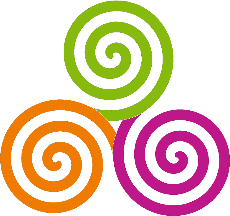 Colorful Triple Spiral Design PNG Image