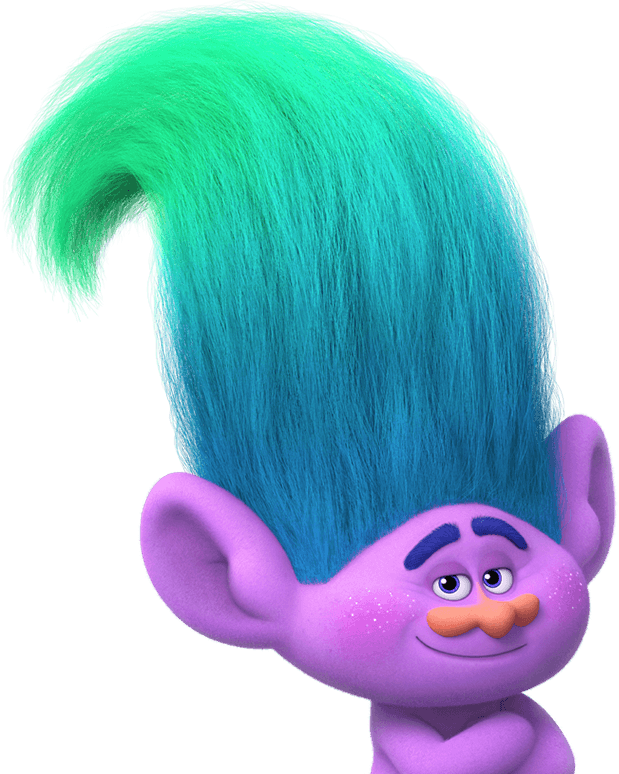 Colorful Troll Character Smiling PNG Image