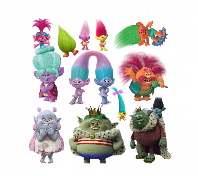 Colorful_ Trolls_ Character_ Collage PNG Image