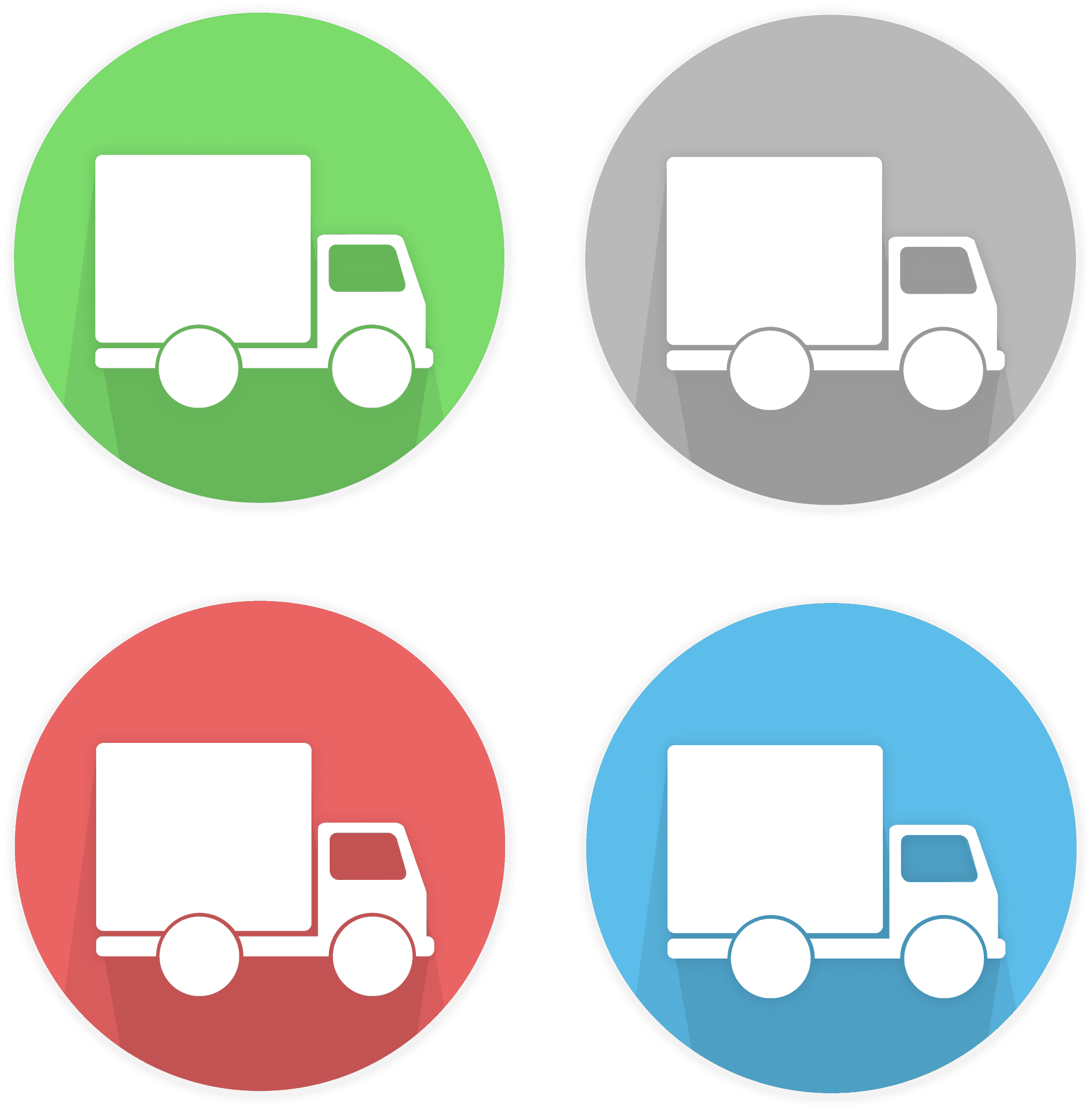 Colorful Truck Icons Set PNG Image