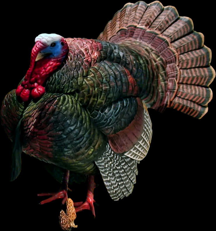 Colorful Turkey Display PNG Image