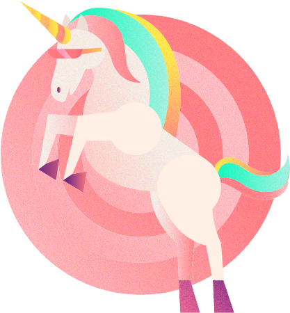 Colorful Unicorn Graphic PNG Image