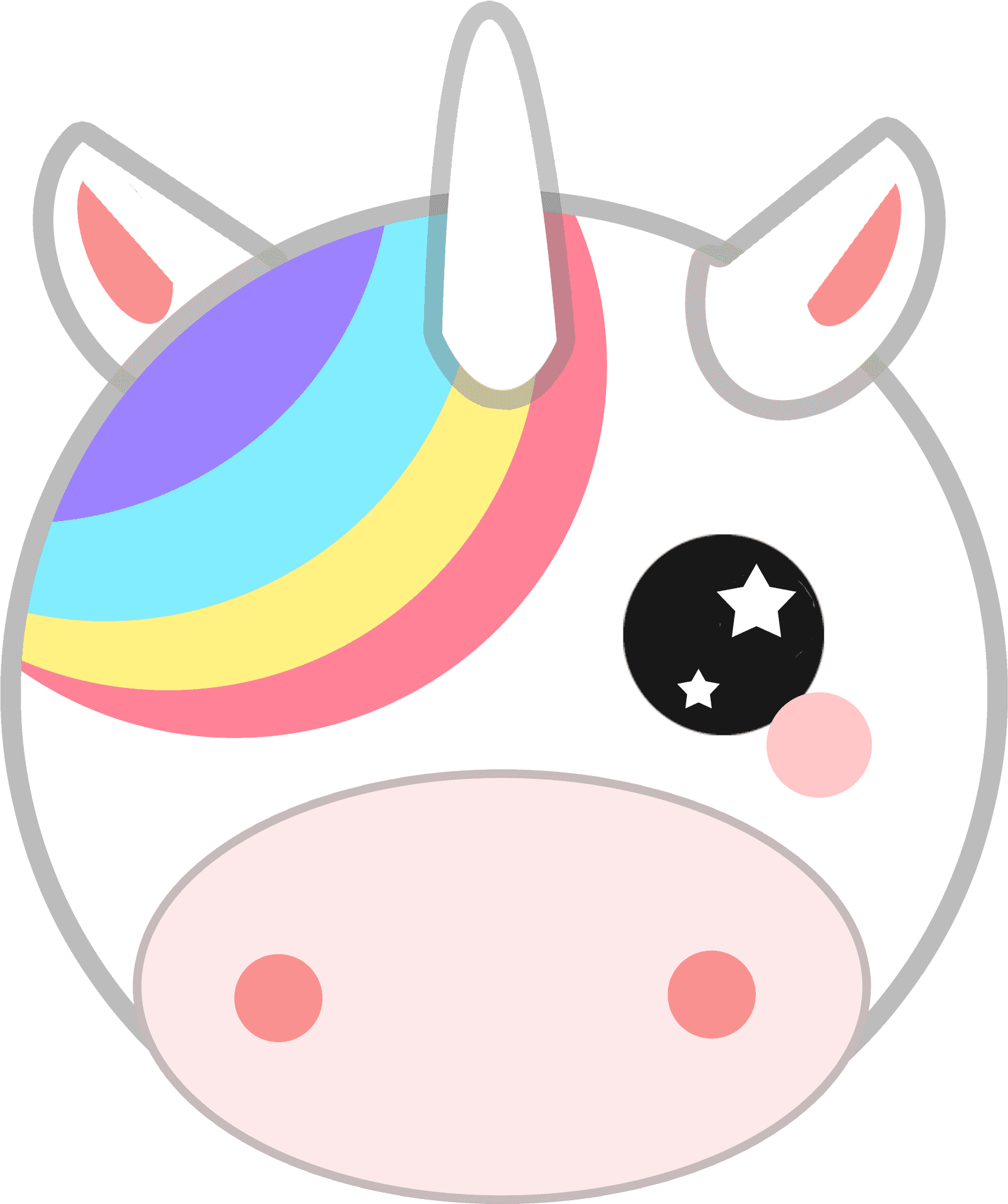 Colorful Unicorn Sticker Design PNG Image