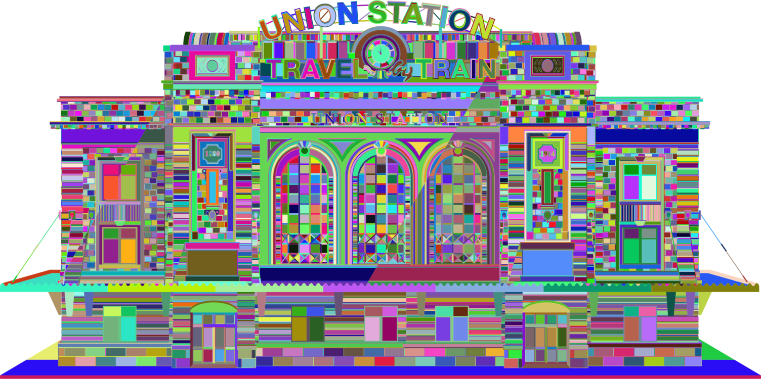 Colorful Union Station Facade PNG Image