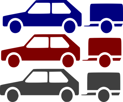 Colorful Vehicle Silhouettes PNG Image