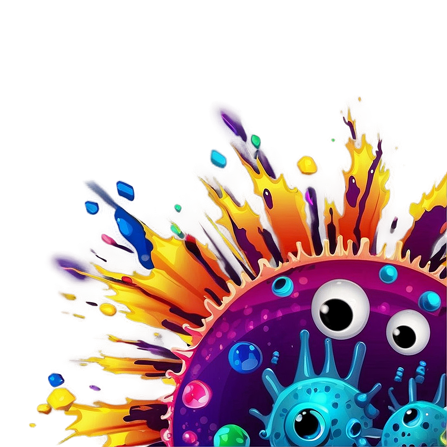 Colorful Virus Cartoon Png 06282024 PNG Image