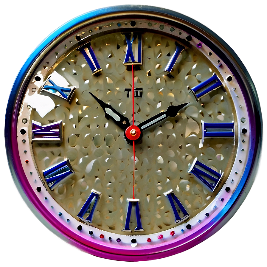 Colorful Wall Clock Png 06262024 PNG Image