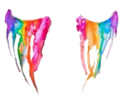 Colorful Watercolor Wings Arcoiris PNG Image