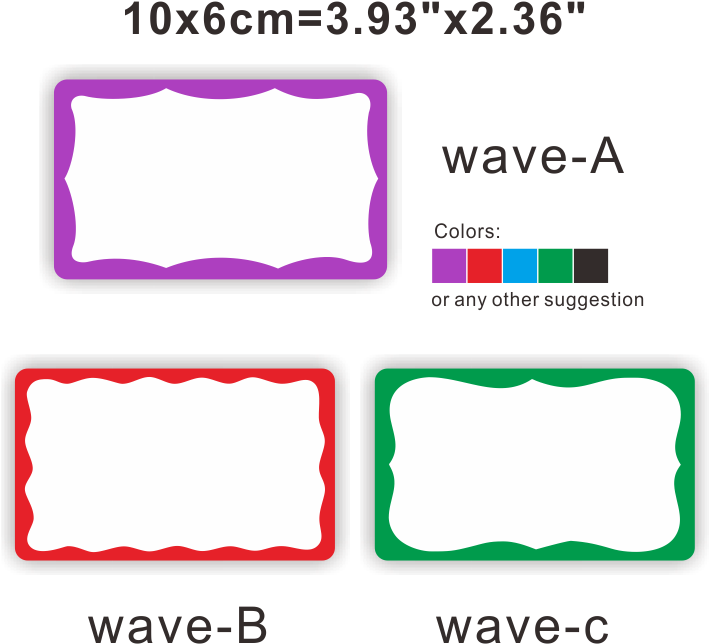 Colorful Wave Labels Design PNG Image