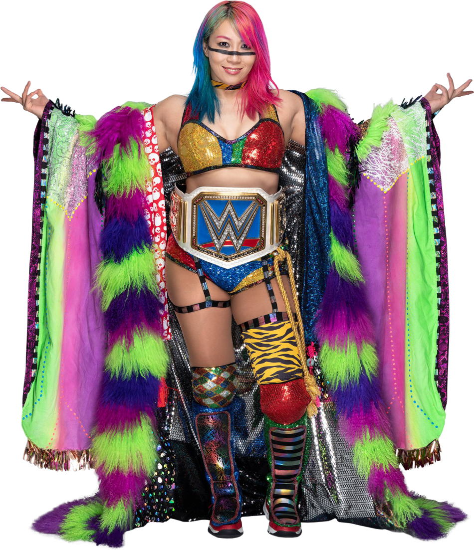 Colorful Wrestlerwith Championship Belt PNG Image