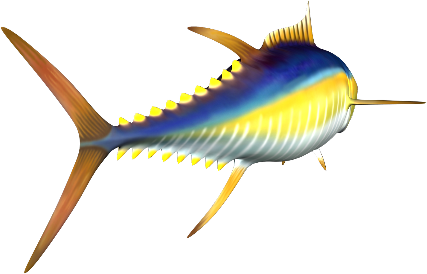 Colorful Yellowfin Tuna Illustration PNG Image