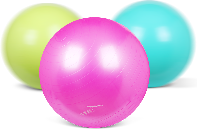 Colorful Yoga Balls Fitness Equipment PNG Image