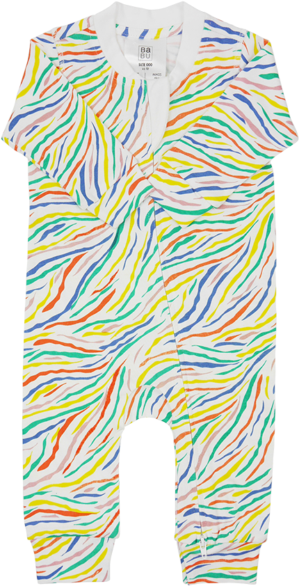 Colorful Zebra Stripe Baby Romper PNG Image