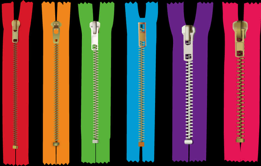 Colorful Zippers Array PNG Image