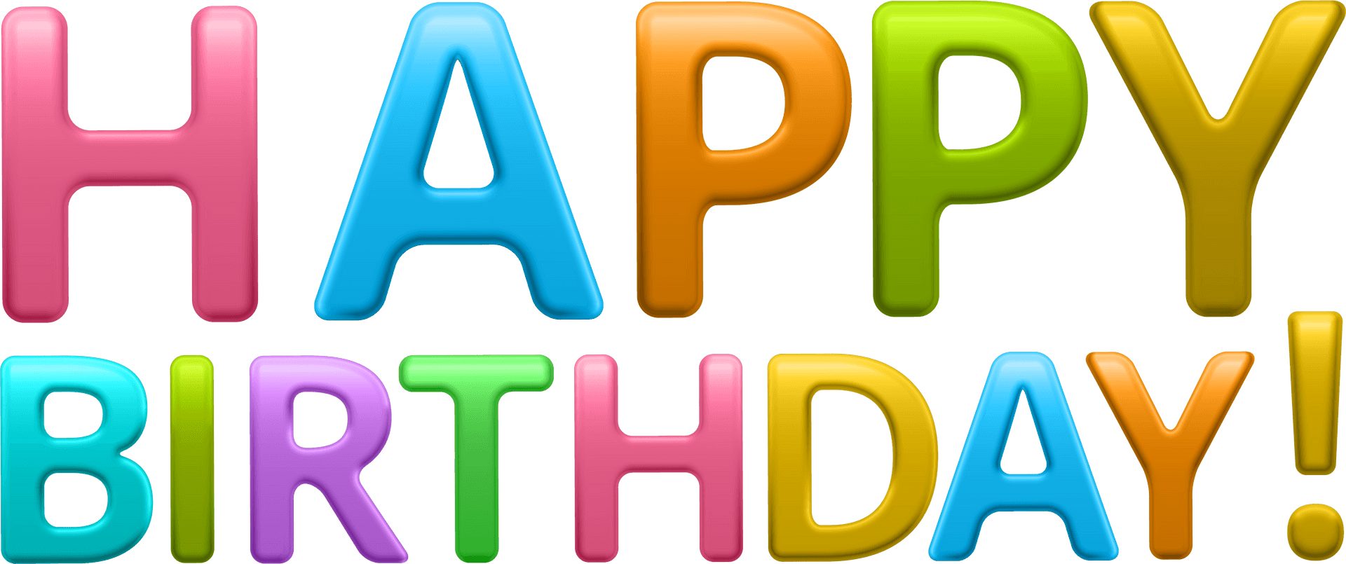 Colorful3 D Happy Birthday Text PNG Image