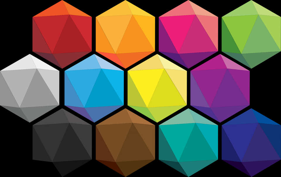 Colorful3 D Hexagons Graphic PNG Image