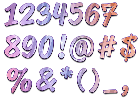 Colorful3 D Numbersand Symbols PNG Image