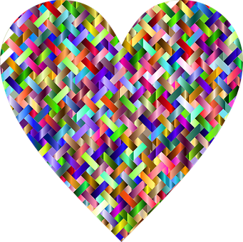 Colorful3 D Weave Heart PNG Image