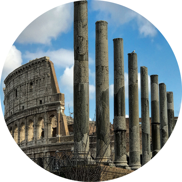 Colosseumand Ancient Roman Columns PNG Image