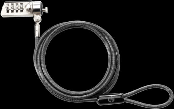 Combination Lock Security Cable PNG Image