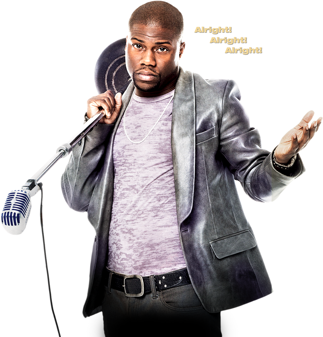 Comedianwith Microphoneand Catchphrase PNG Image