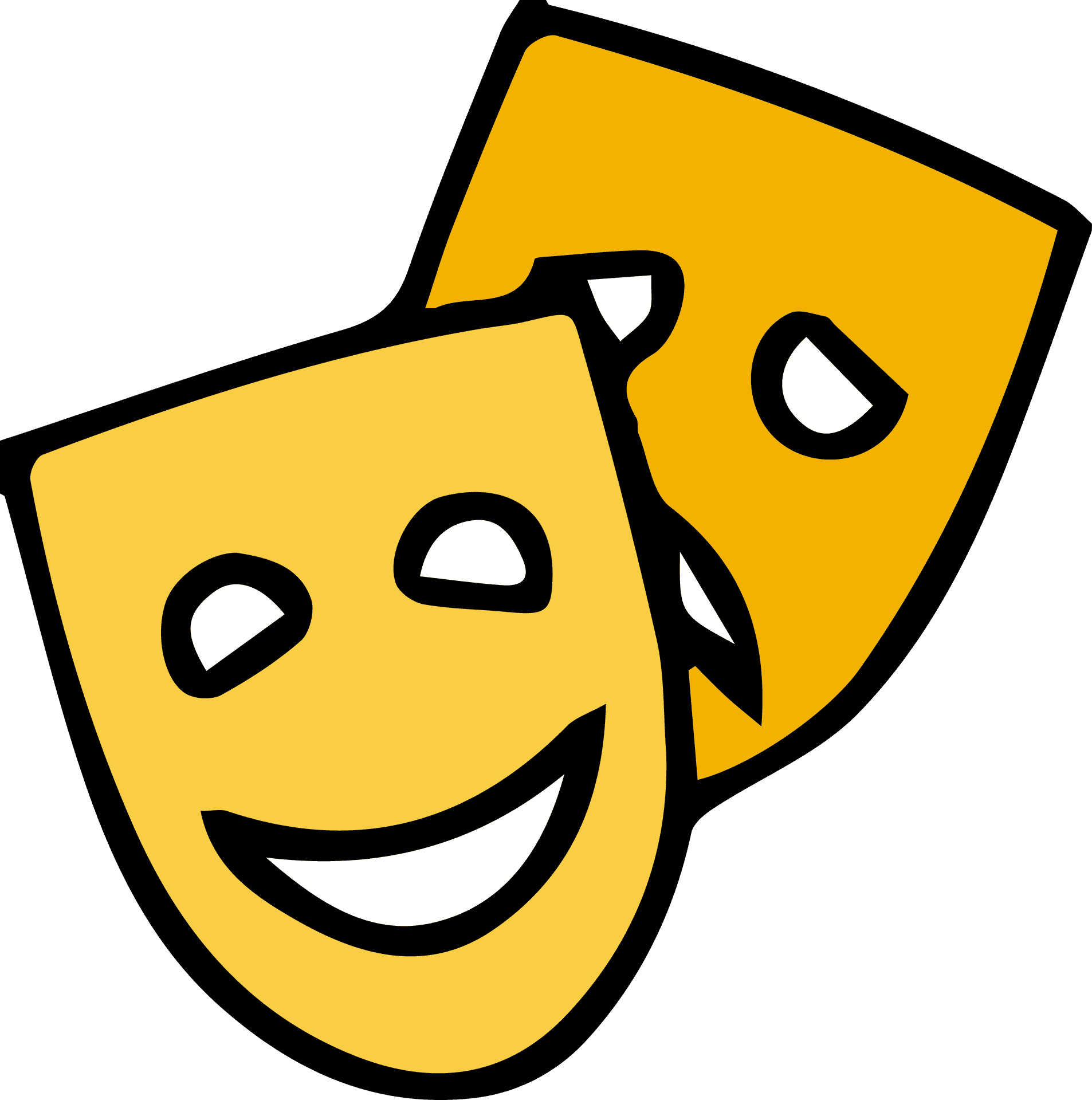 Comedy Tragedy Masks Vector PNG Image