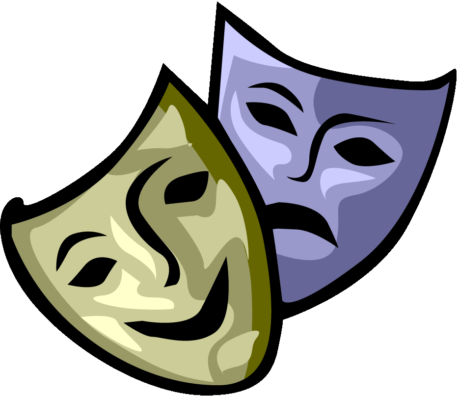 Comedy_ Tragedy_ Masks_ Vector PNG Image