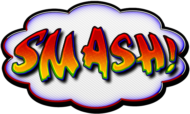 Comic Book Style S M A S H Word Bubble PNG Image