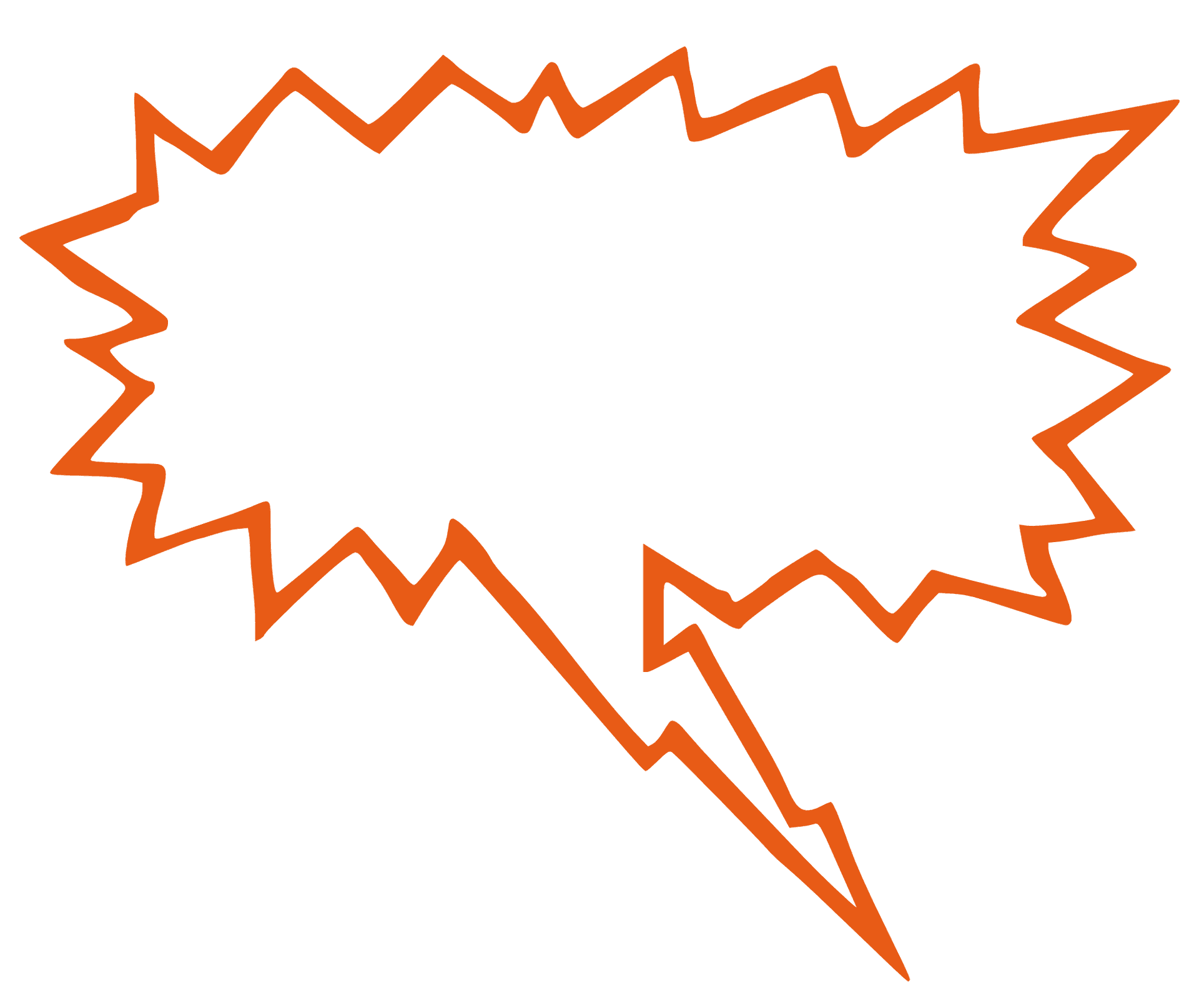 Comic Speech Bubble Orange Outline PNG Image