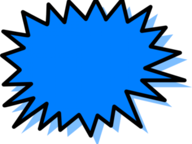 Comic Style Blue Burst Shape PNG Image