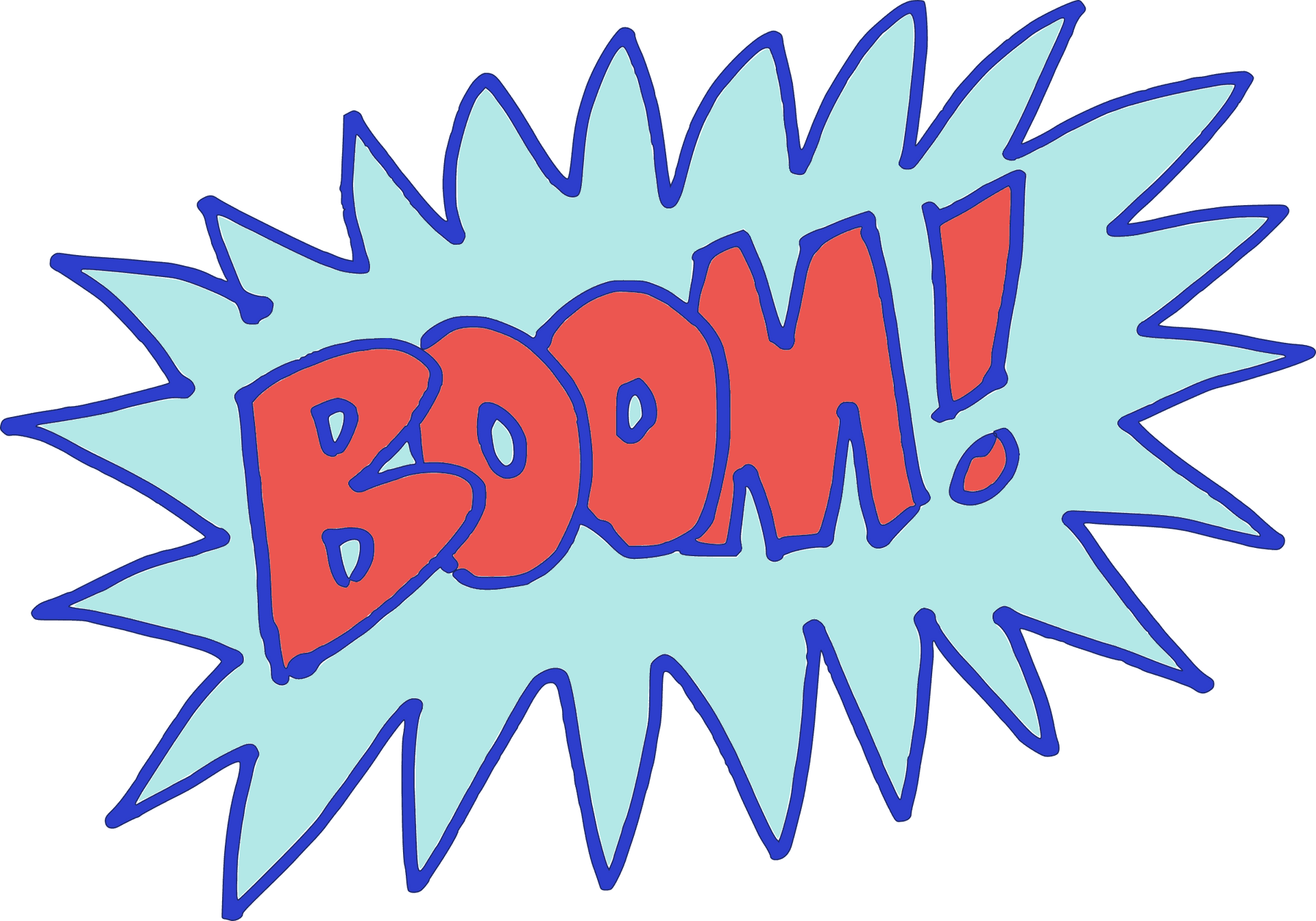 Comic Style Boom Explosion PNG Image