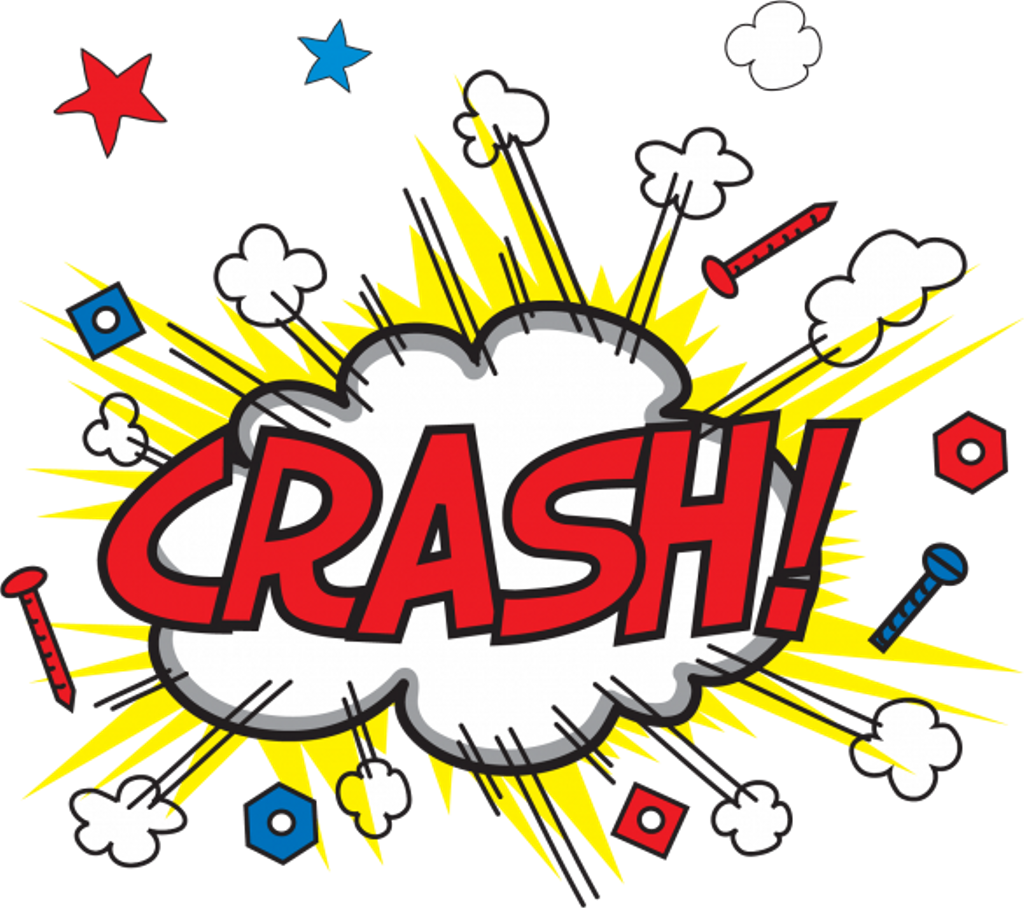 Comic Style Crash Explosion PNG Image