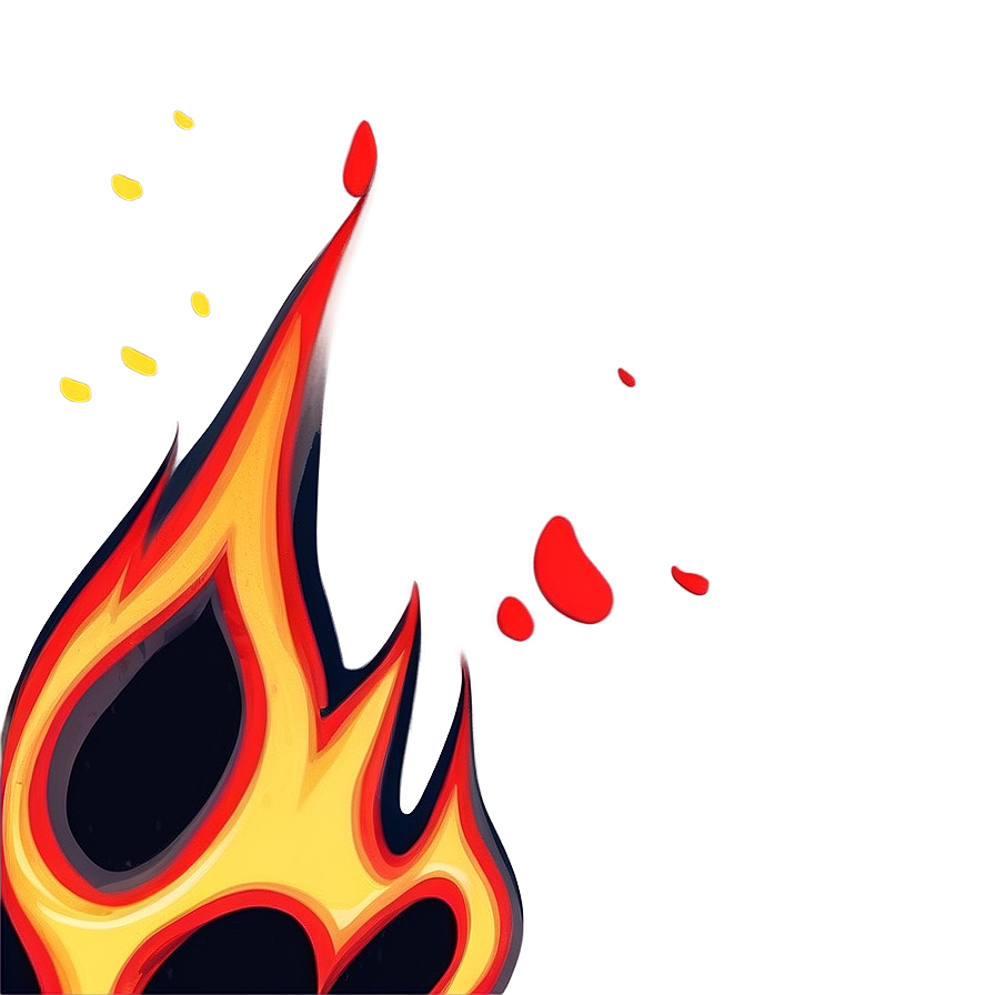 Comic Style Fire Illustration Png Rtv PNG Image