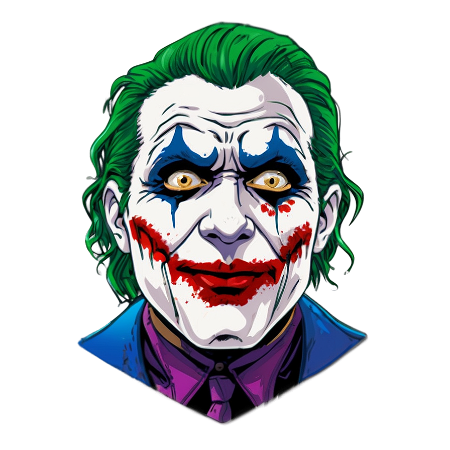 Comic Style Joker Makeup Png Pgw PNG Image