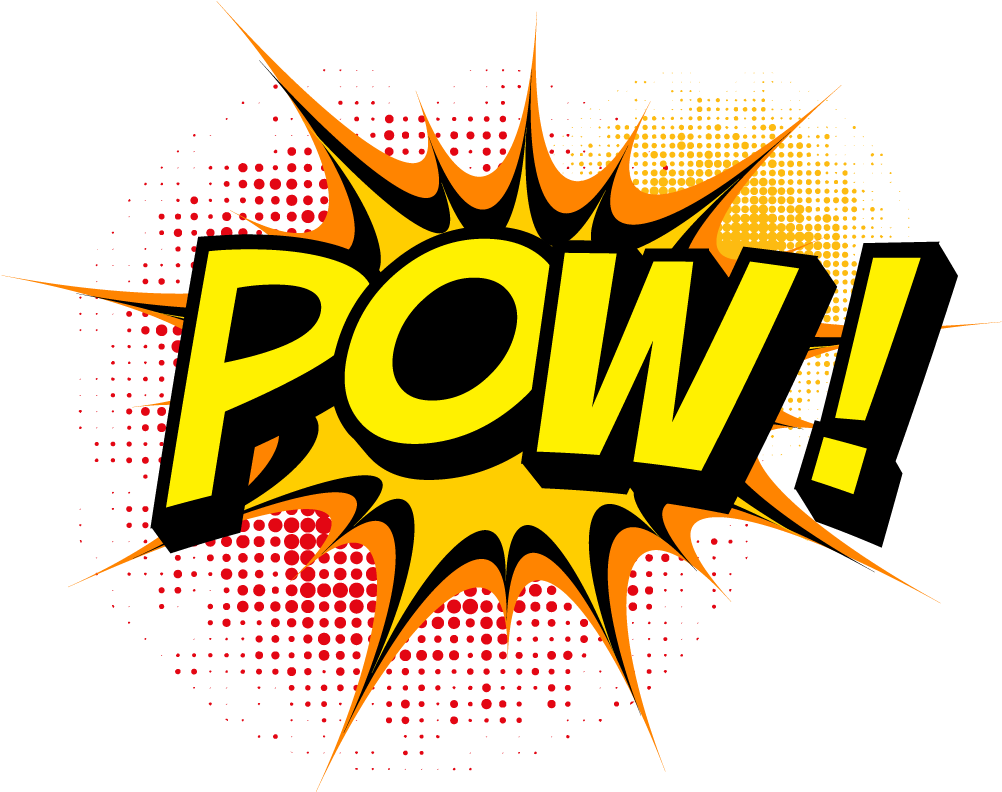 Comic Style P O W Explosion PNG Image