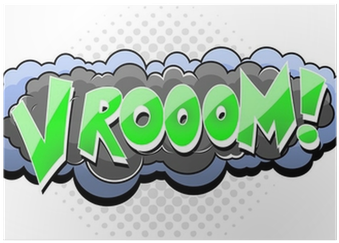 Comic Style Vroom Cloud PNG Image