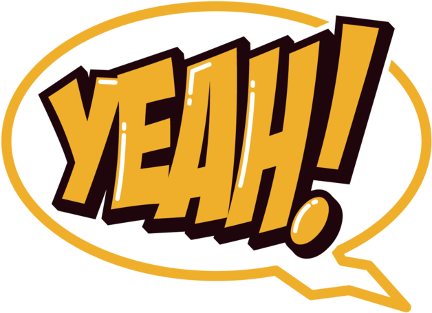 Comic Style Yeah Word Bubble PNG Image