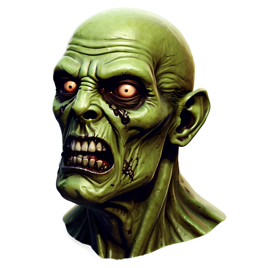 Comic Style Zombie Head Png Jaw34 PNG Image