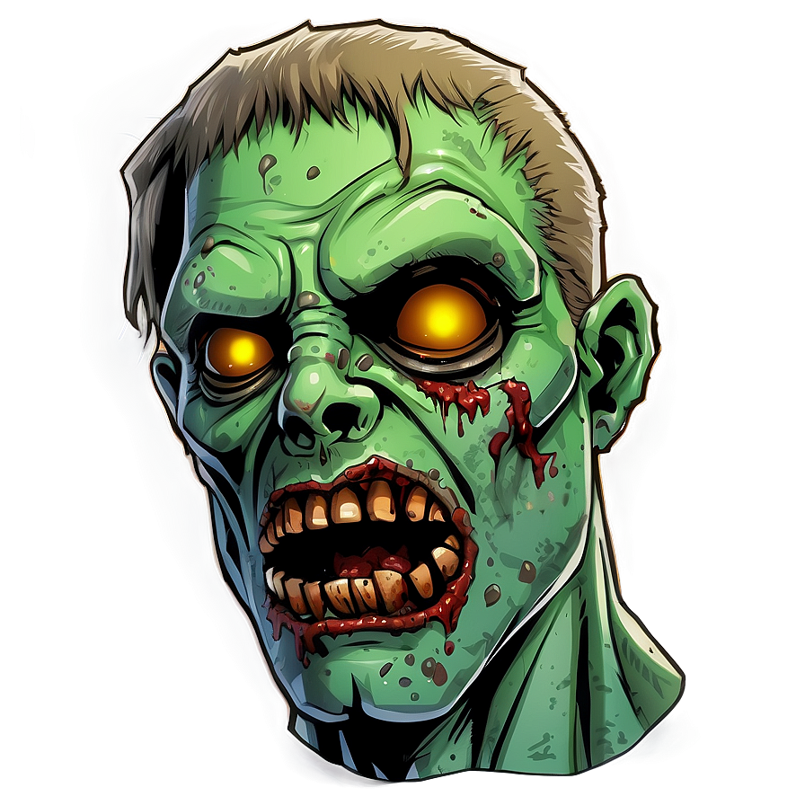 Comic Style Zombie Head Png Upj PNG Image