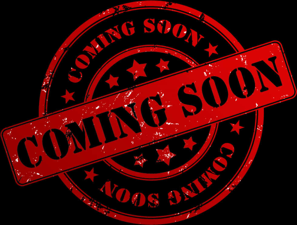 Coming Soon Stamp Red Black PNG Image