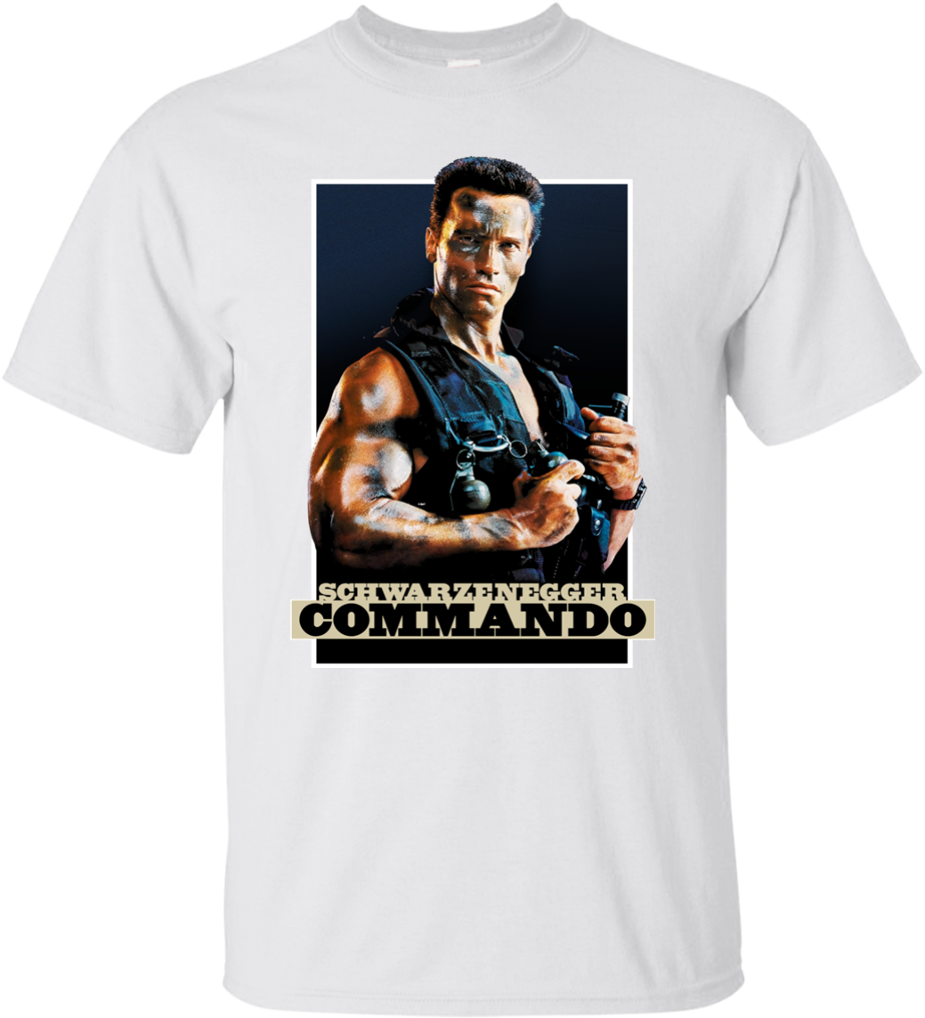 Commando Movie T Shirt Design PNG Image