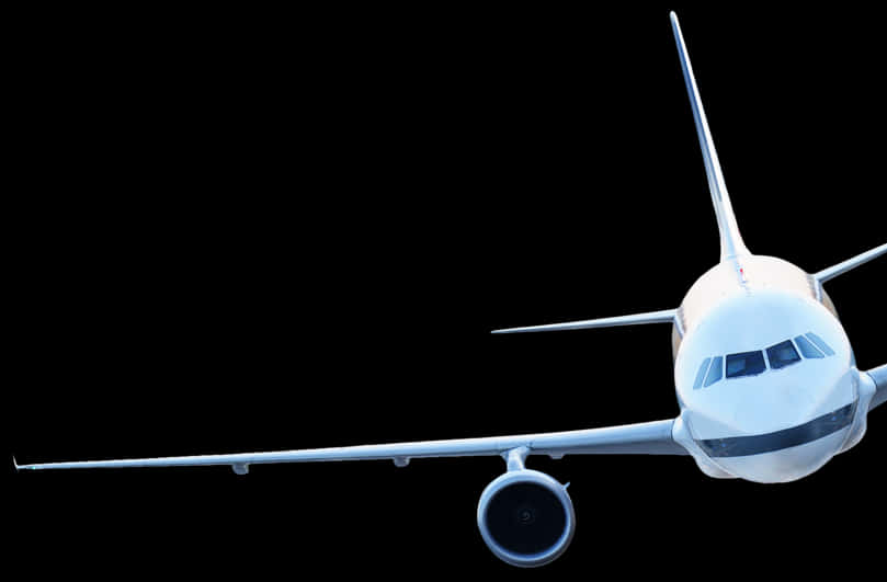 Commercial Airplane Front View Isolated PNG Image