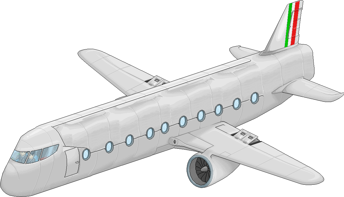 Commercial Airplane Illustration PNG Image