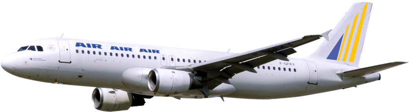 Commercial Airplane Midflight PNG Image