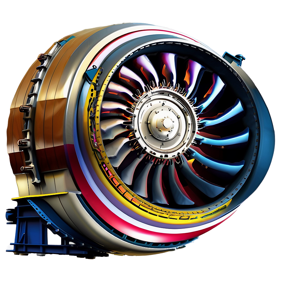 Commercial Jet Engine Graphic Png 06292024 PNG Image